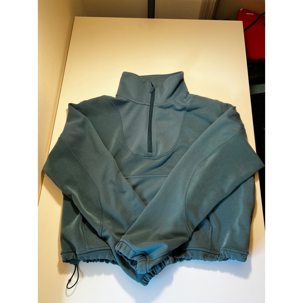 Lulumelon Womens Brushed Softstreme Half Zip 10 Storm Teal Running Workout
